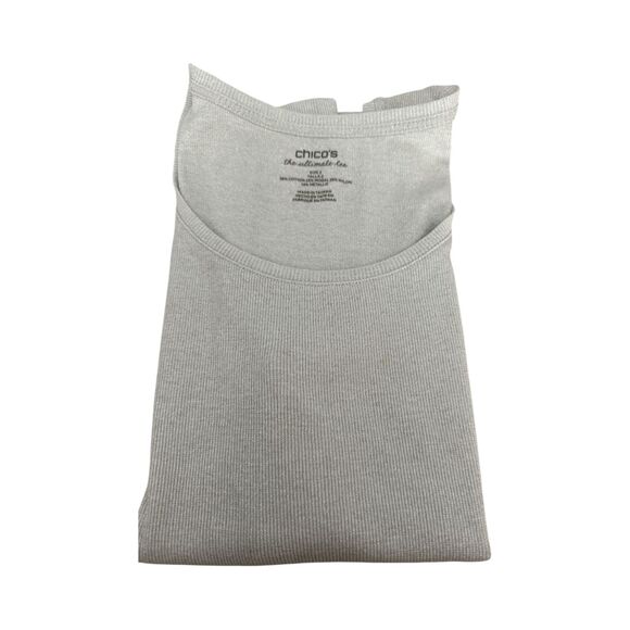 Chico’s The Ultimate Tee Sleeveless Tank | Size 2 | Metallic Ribbed Knit - Picture 10 of 10